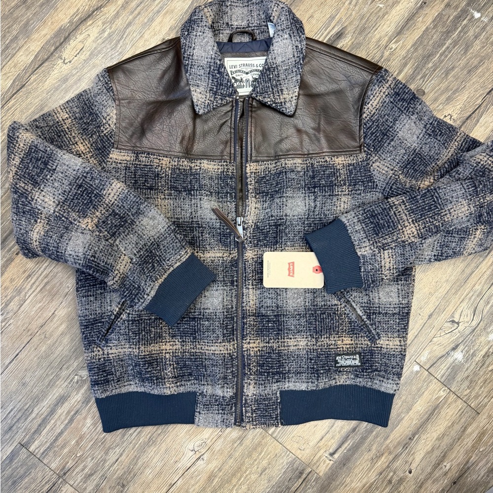 Levi's Blue and Gray Plaid Jacket
